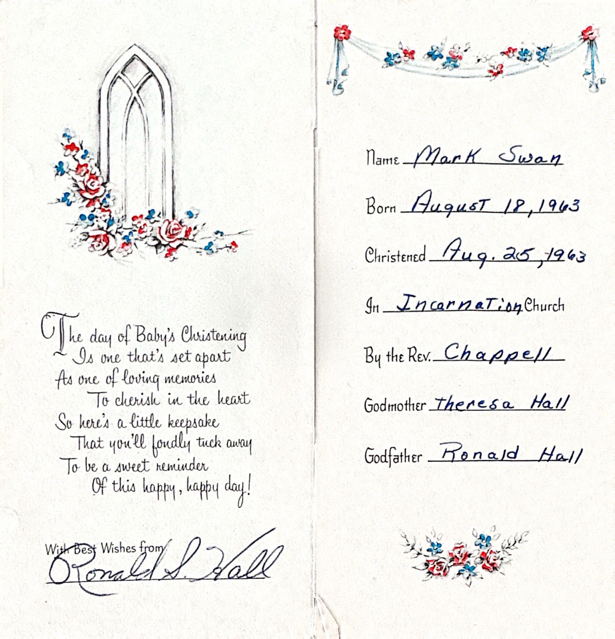 A christening announcement marks a special day for the family and friends involved in the ceremony.