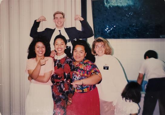 A group of people posing for a photo