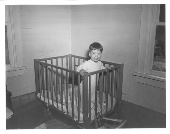 A child in a crib