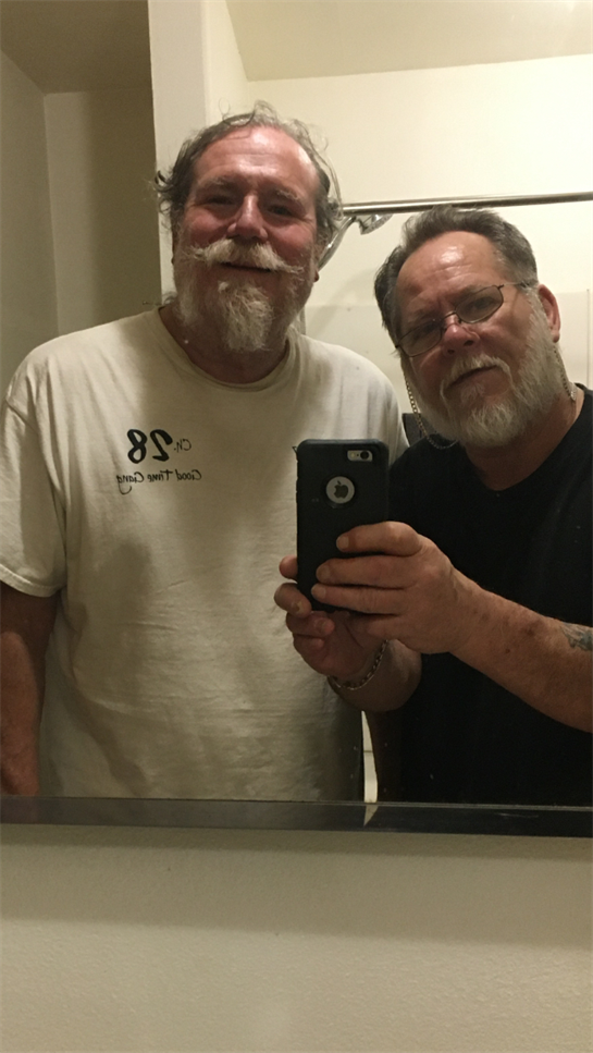 Two men taking a selfie