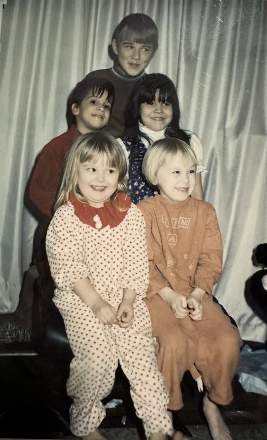 A group of children sitting together
