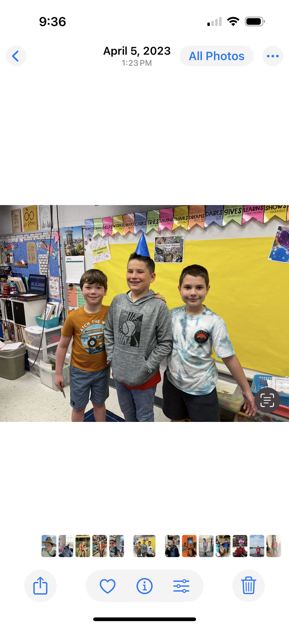 A group of boys in a classroom