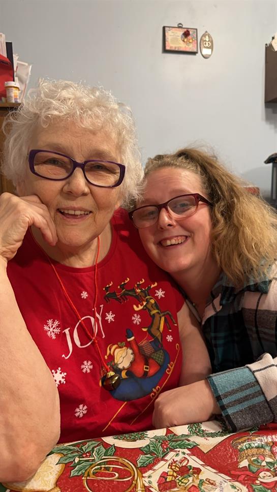 Two women posing for a picture