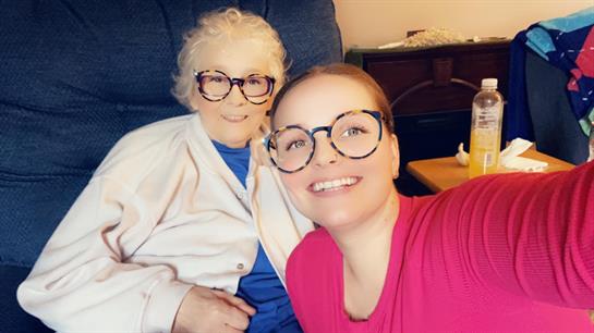 Two women taking a selfie