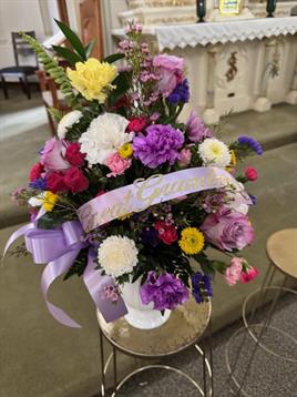 A bouquet of flowers in a vase