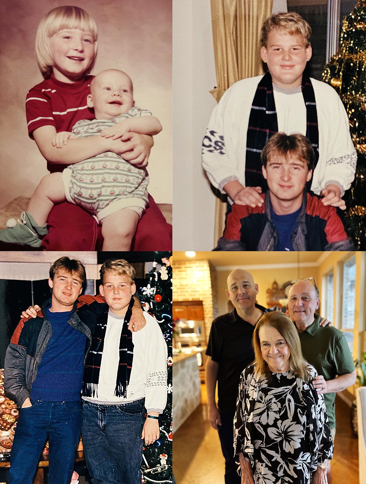 Two brothers share moments from childhood to adulthood while celebrating holidays.