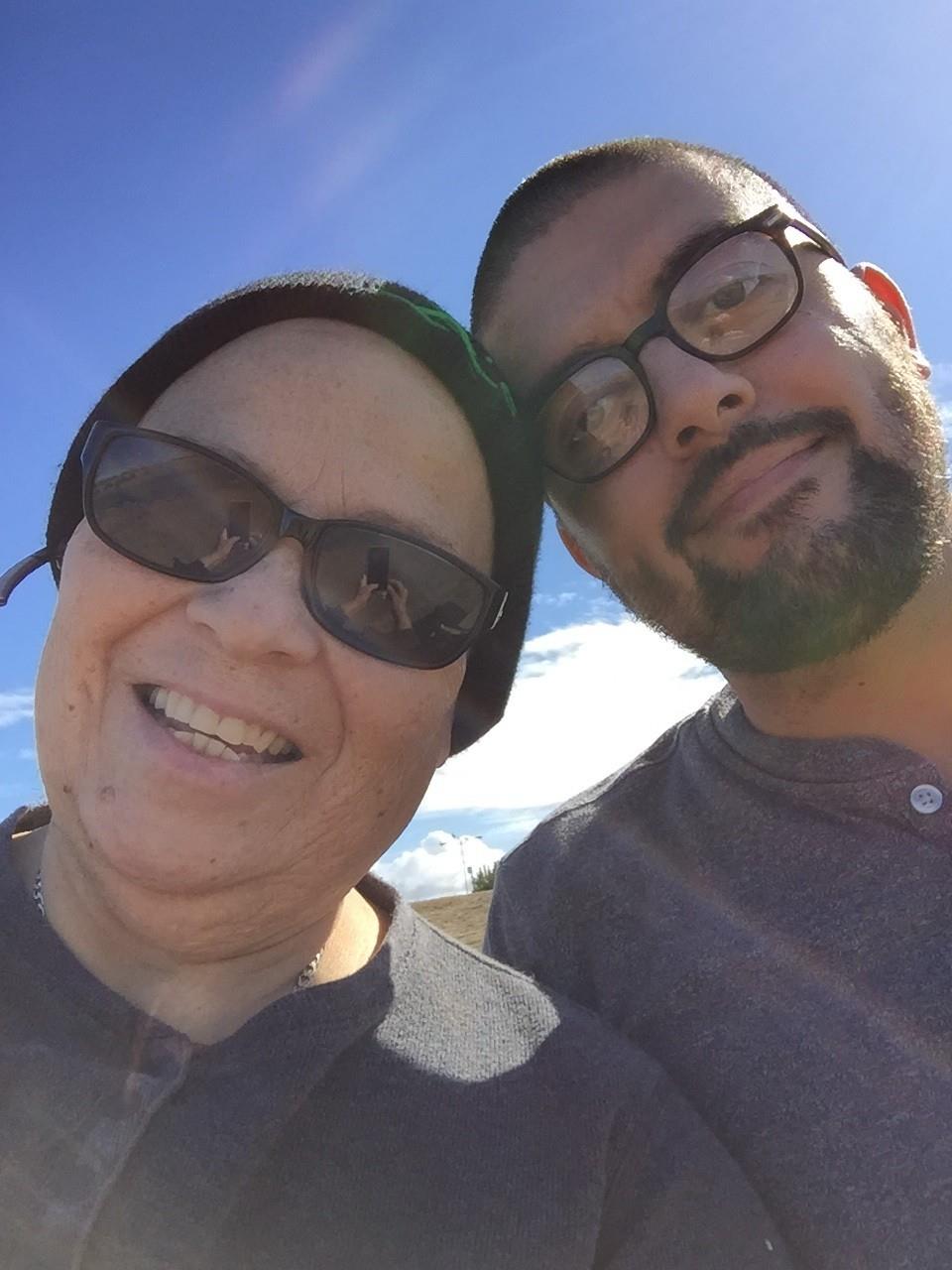 Two people taking a selfie
