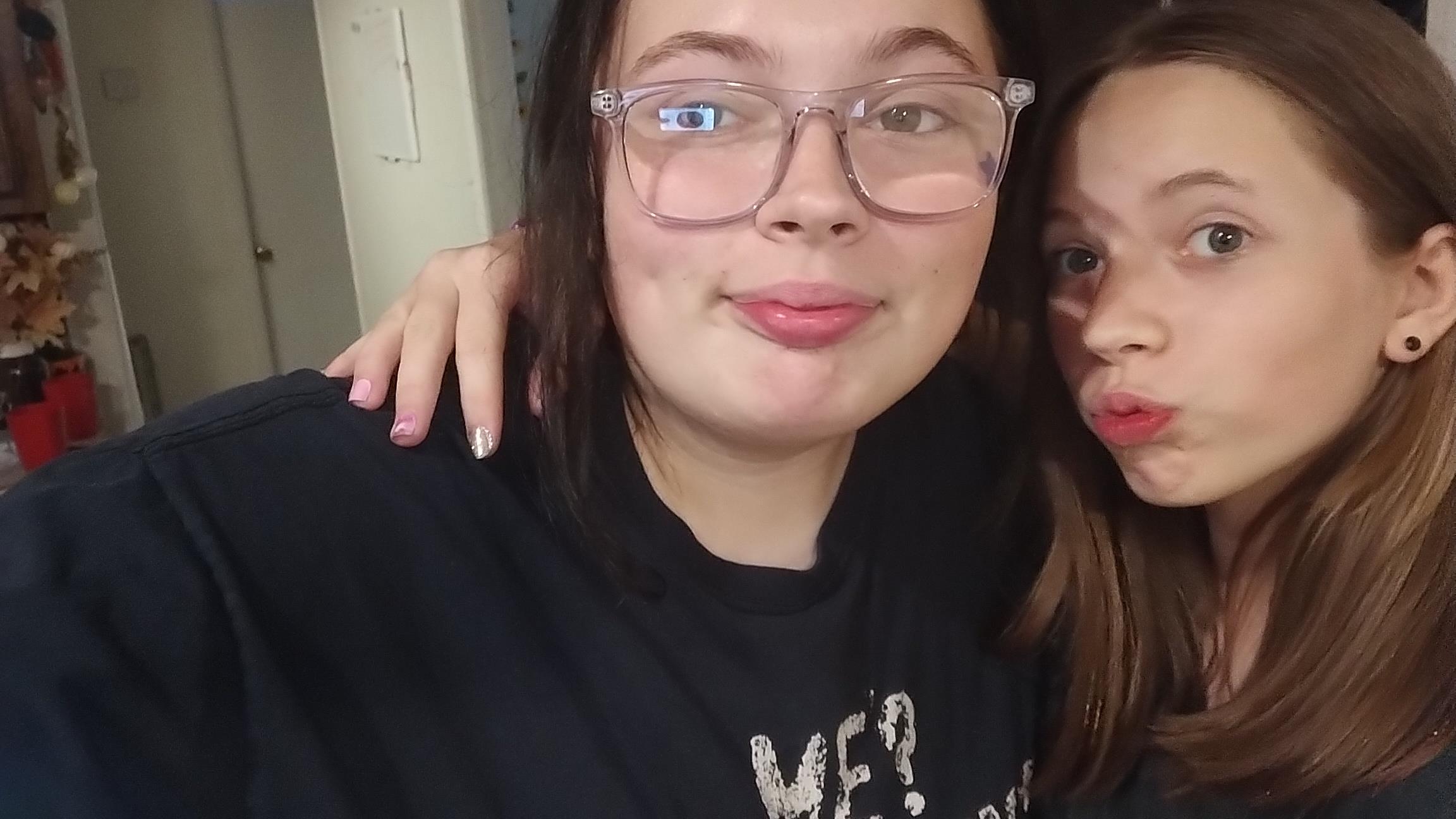 A selfie of two girls