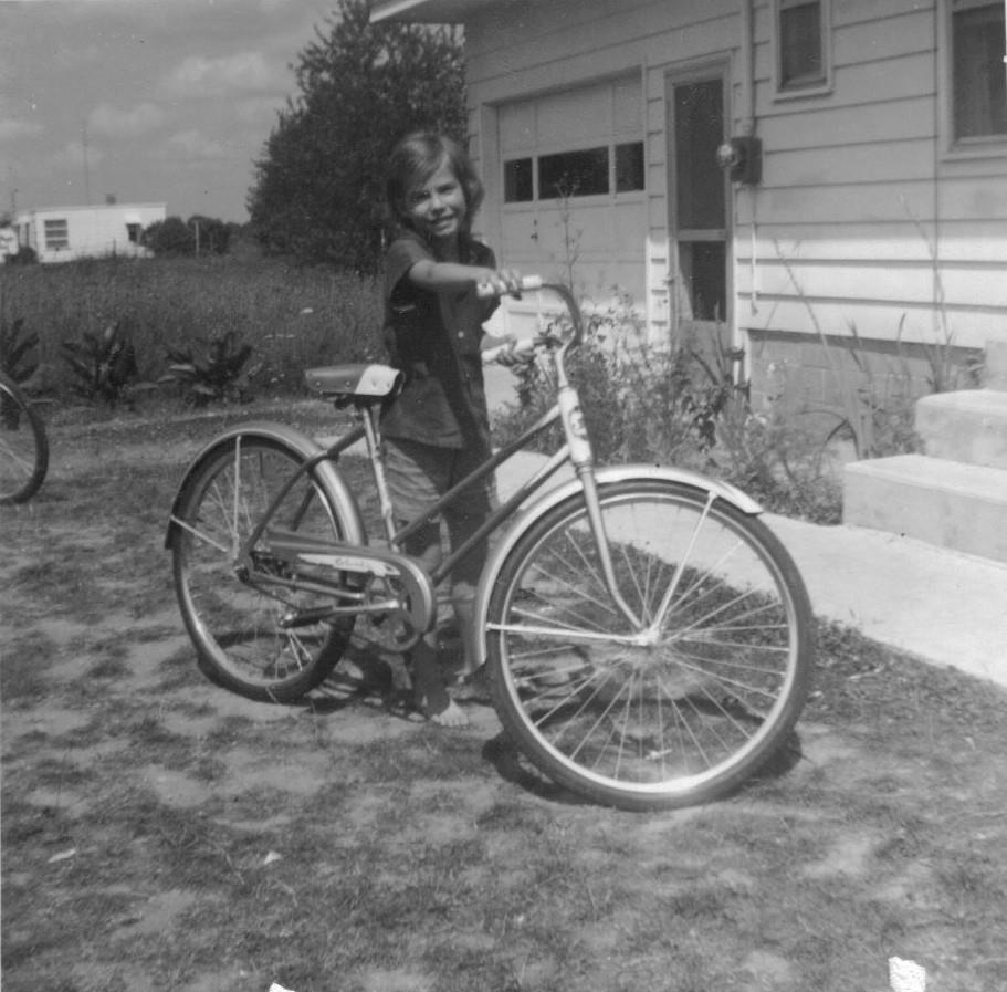 A child on a bicycle