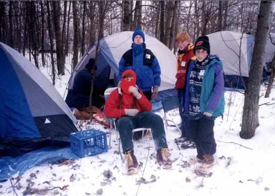 A group of people in the snow
