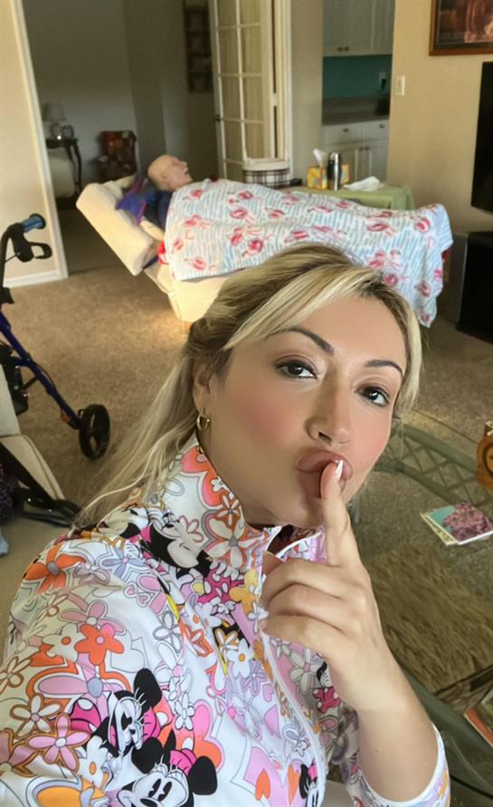 A woman taking a selfie
