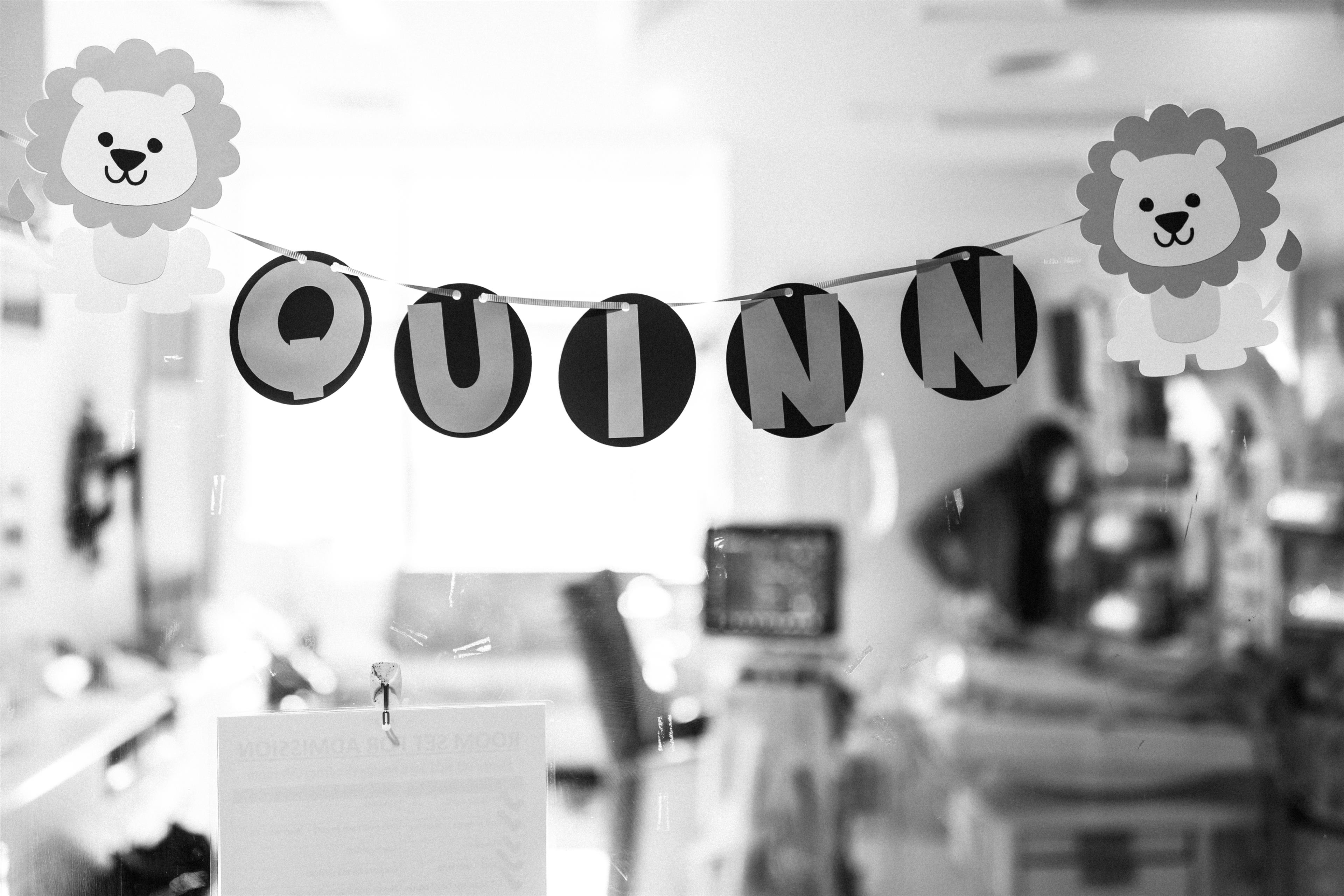 A banner with letters on it