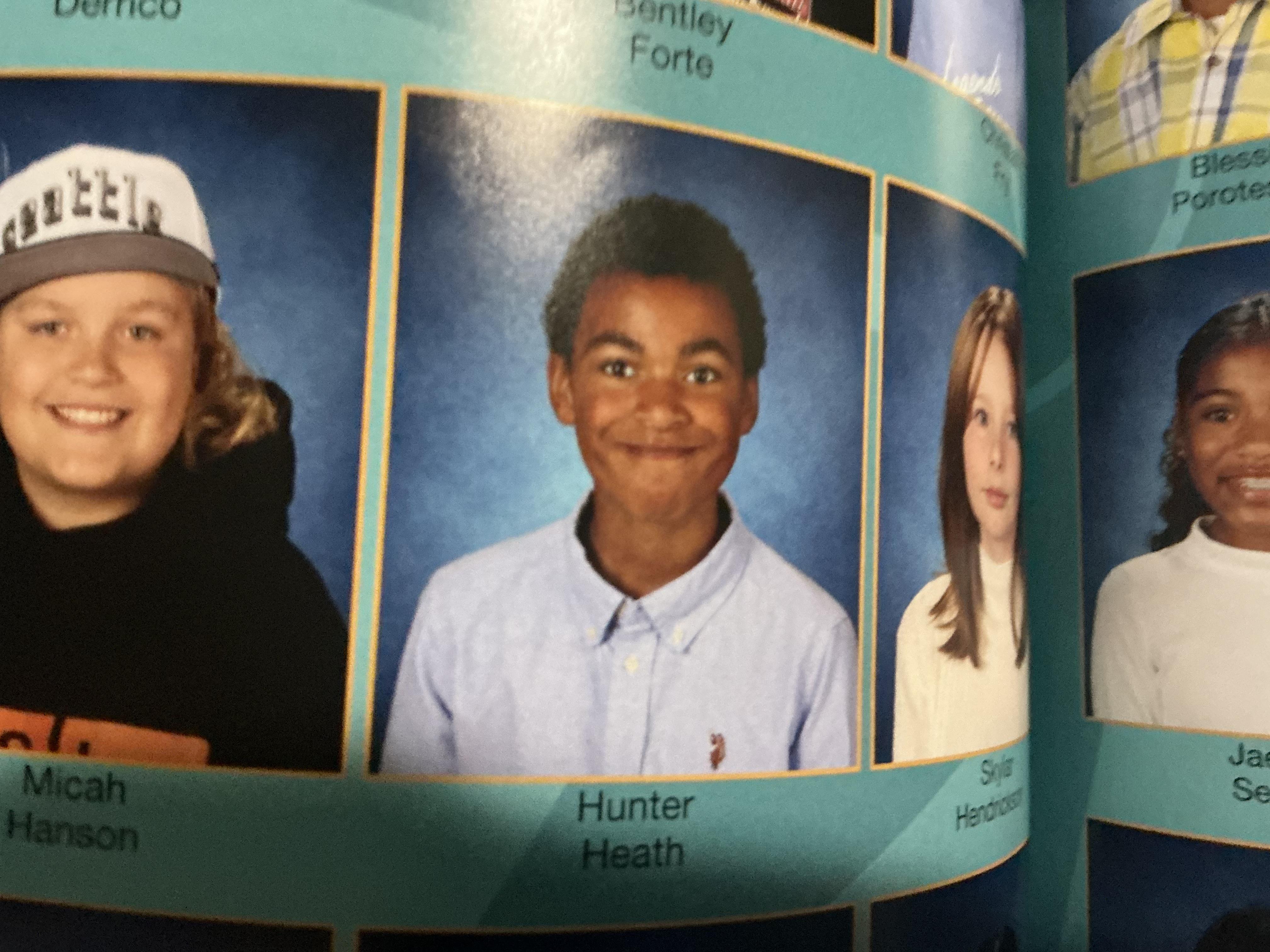 A close up of a yearbook