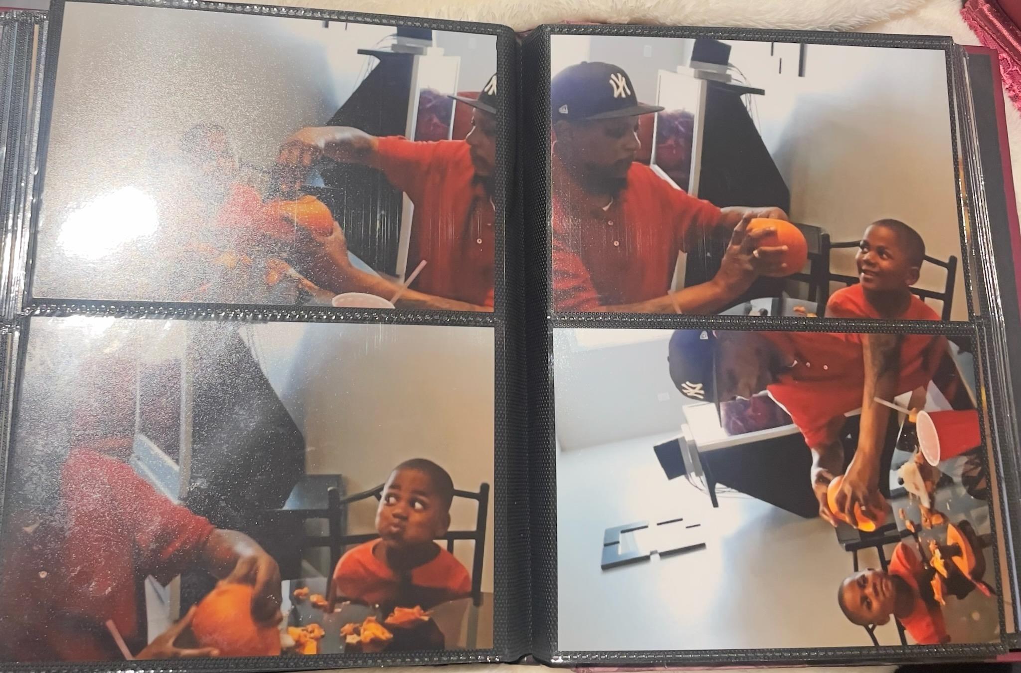 A man and child in a album