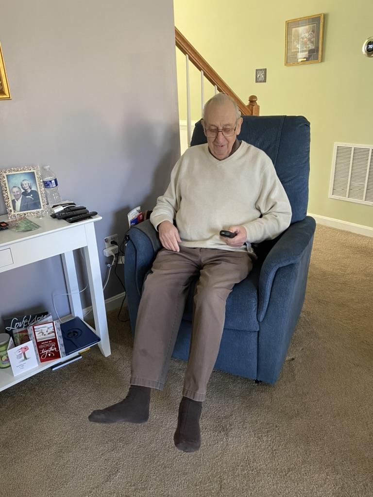 A man sitting in a chair