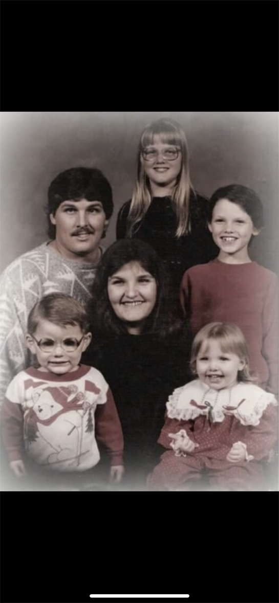 A family posing for a photo