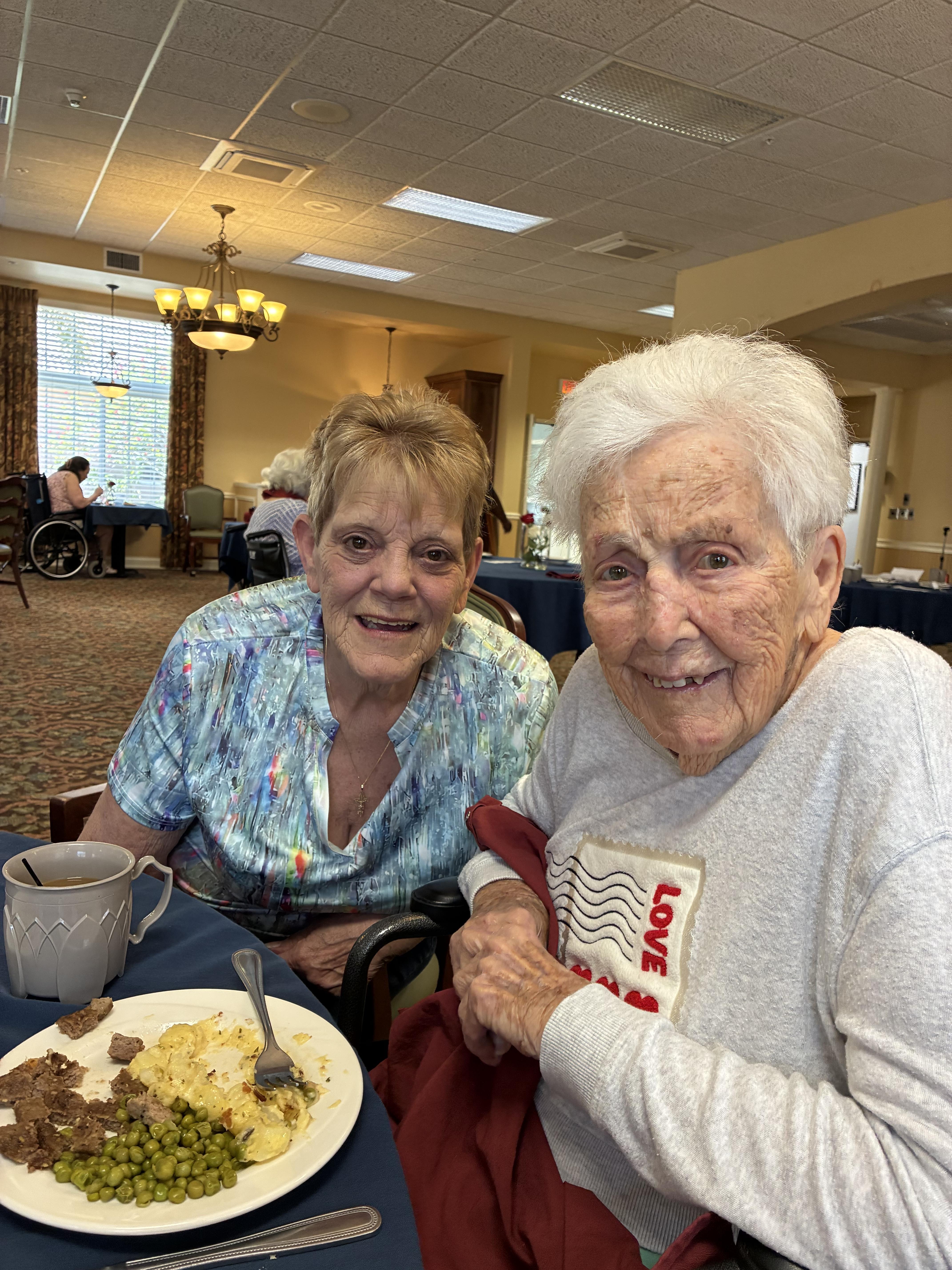 Two women sitting at a table