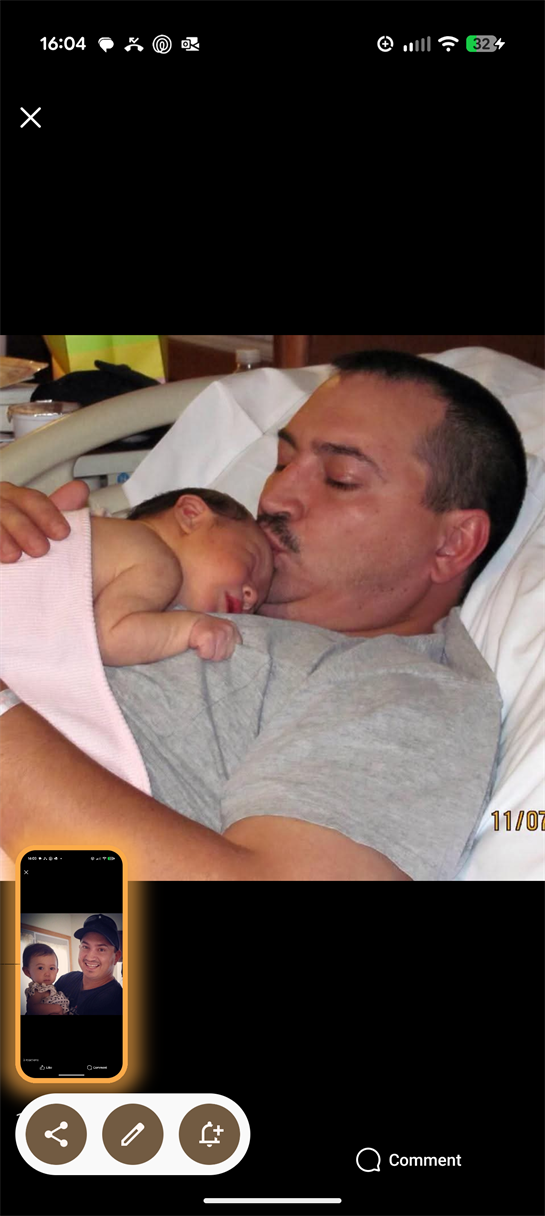 A man holding a baby