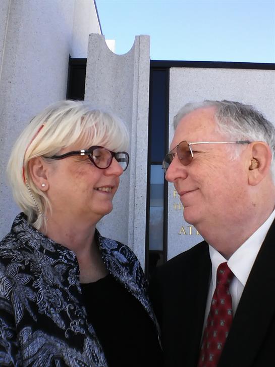 A man and woman standing together