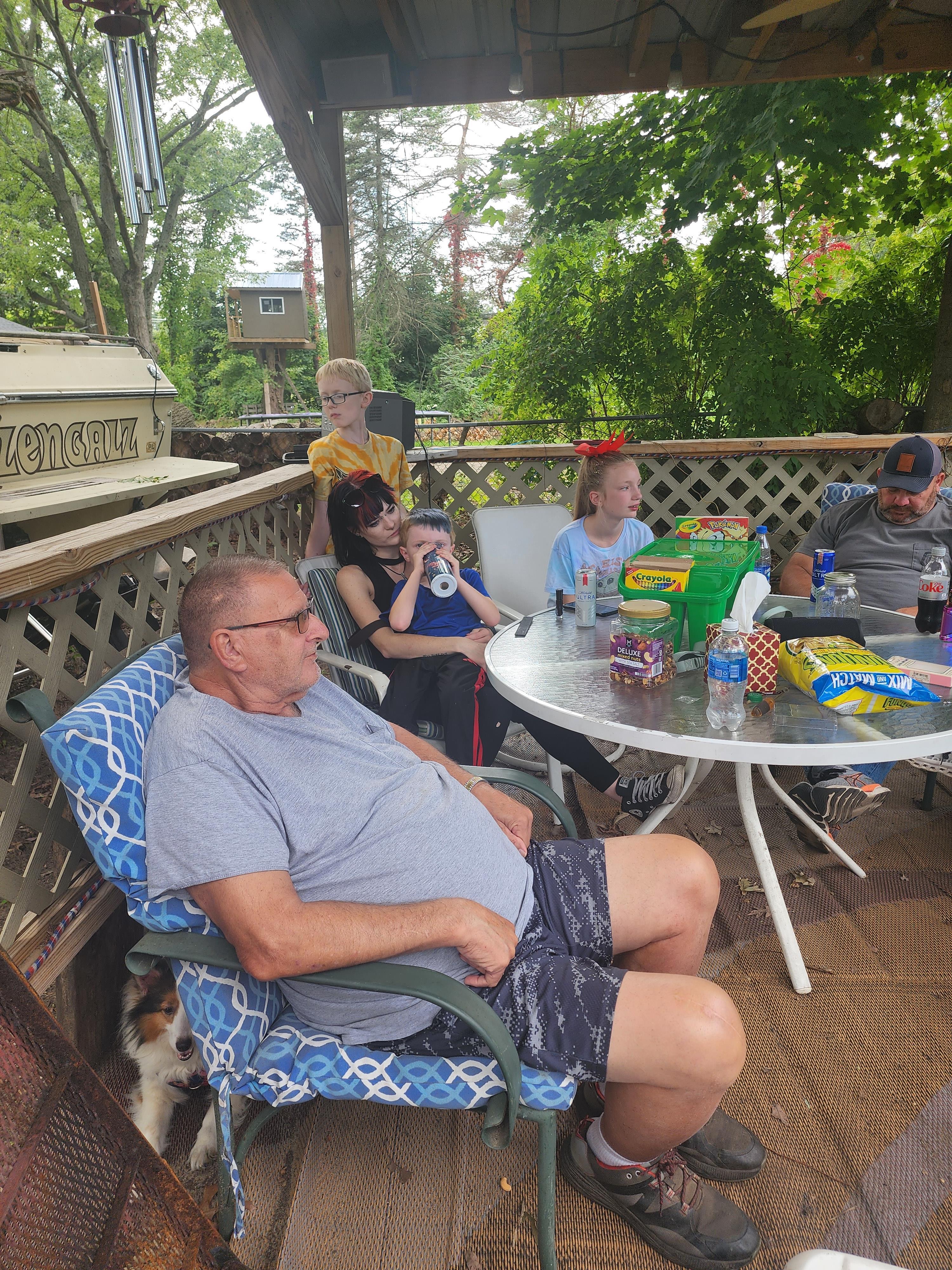 A group of people sitting at a table