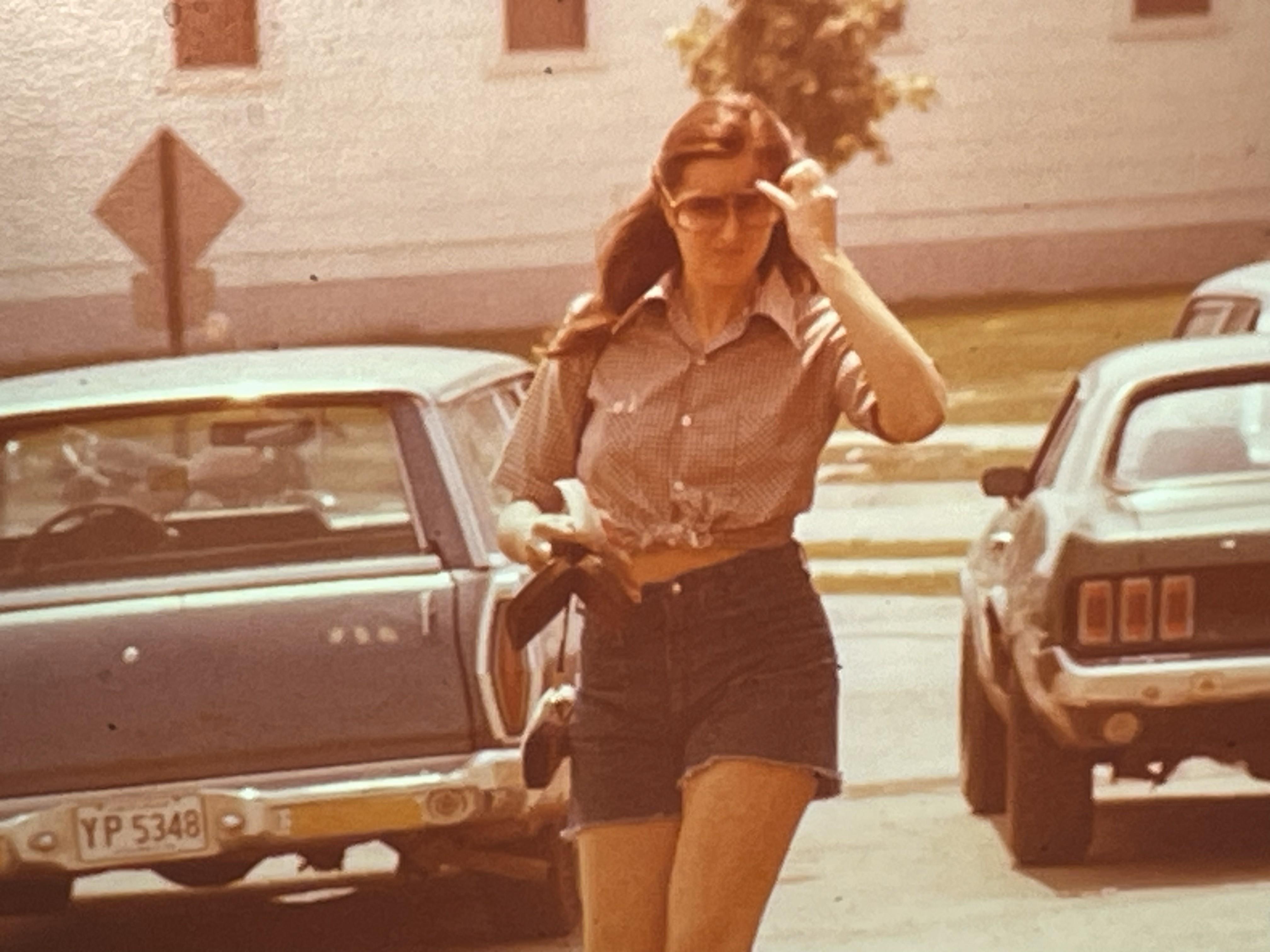 A woman walking on the street