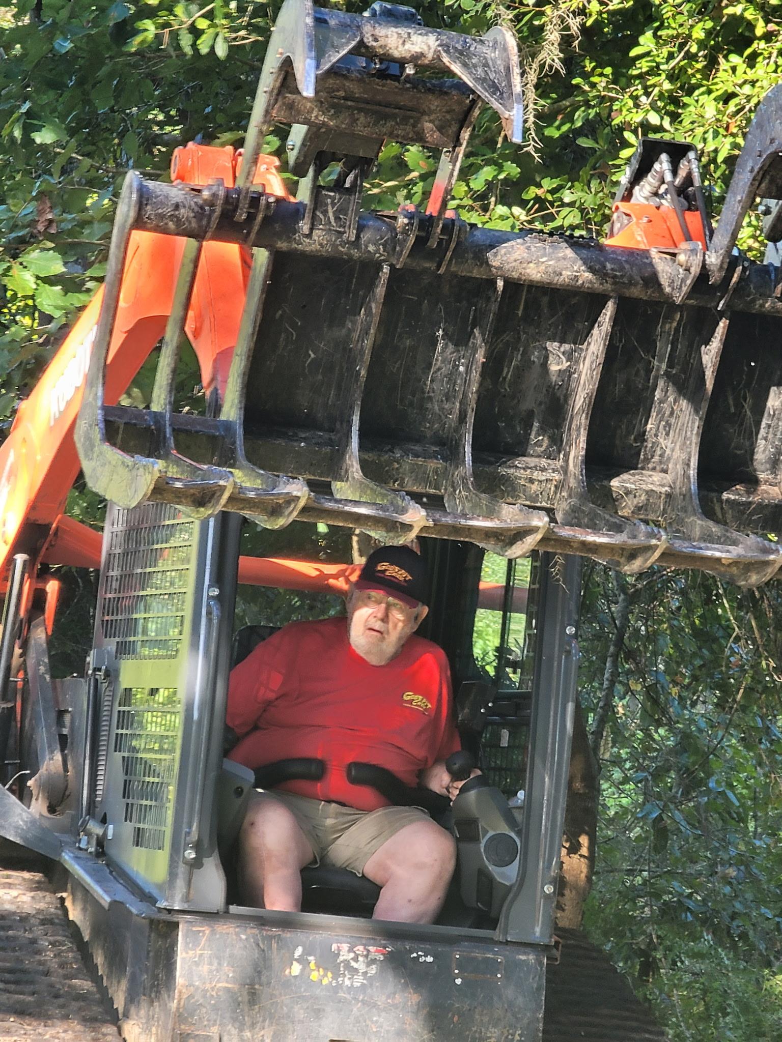 A man in a tractor