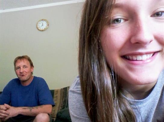 A girl smiling at camera