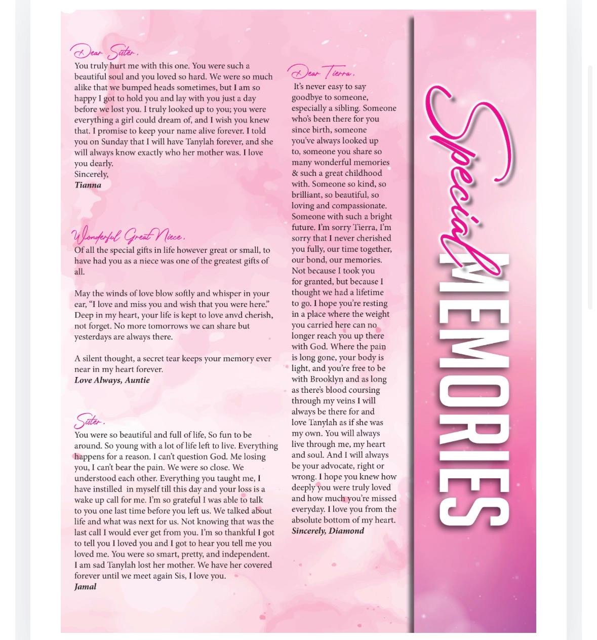 A pink and white page with text
