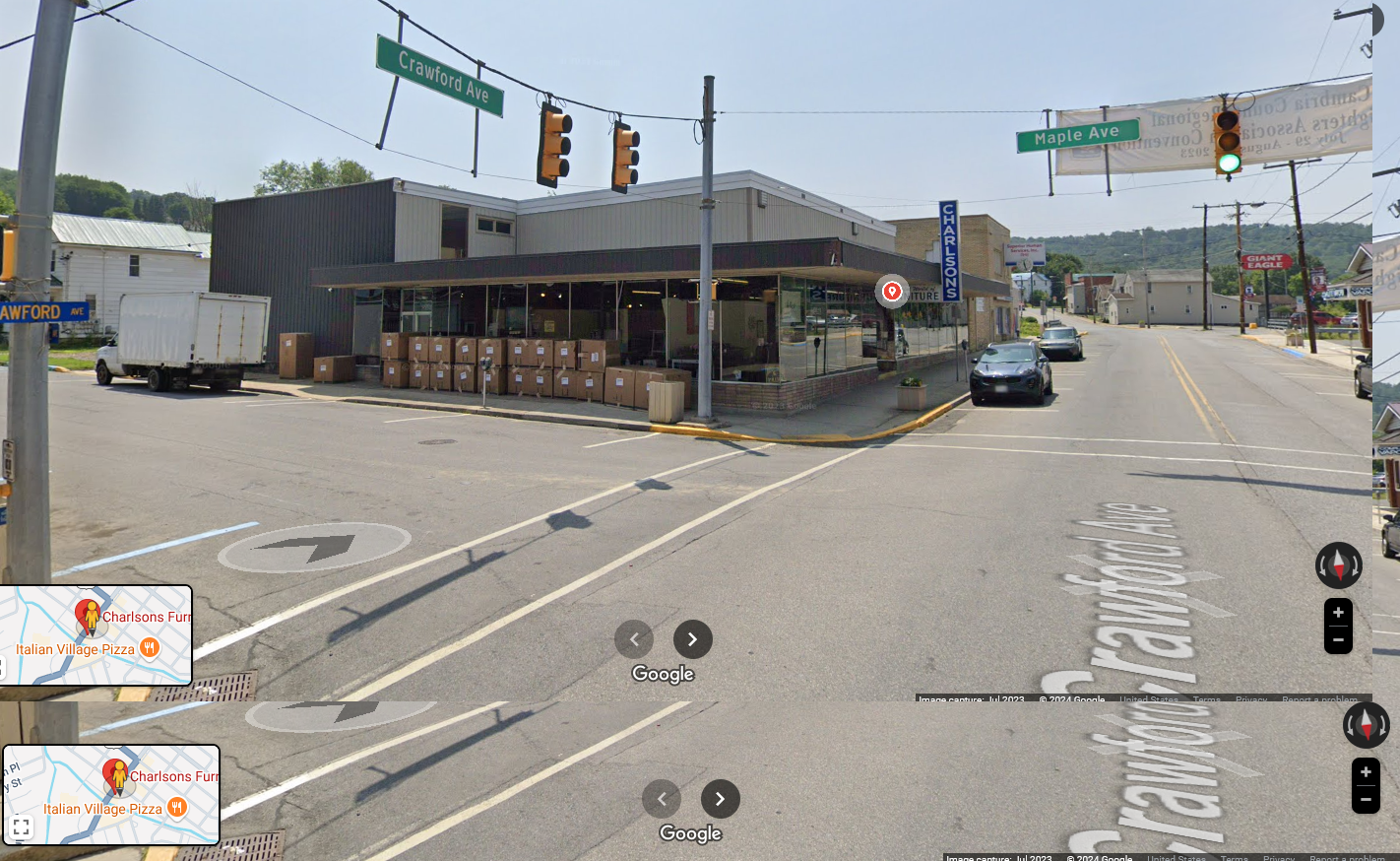 A street with cars and a building