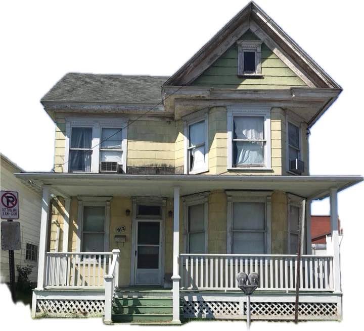 A house with a white railing