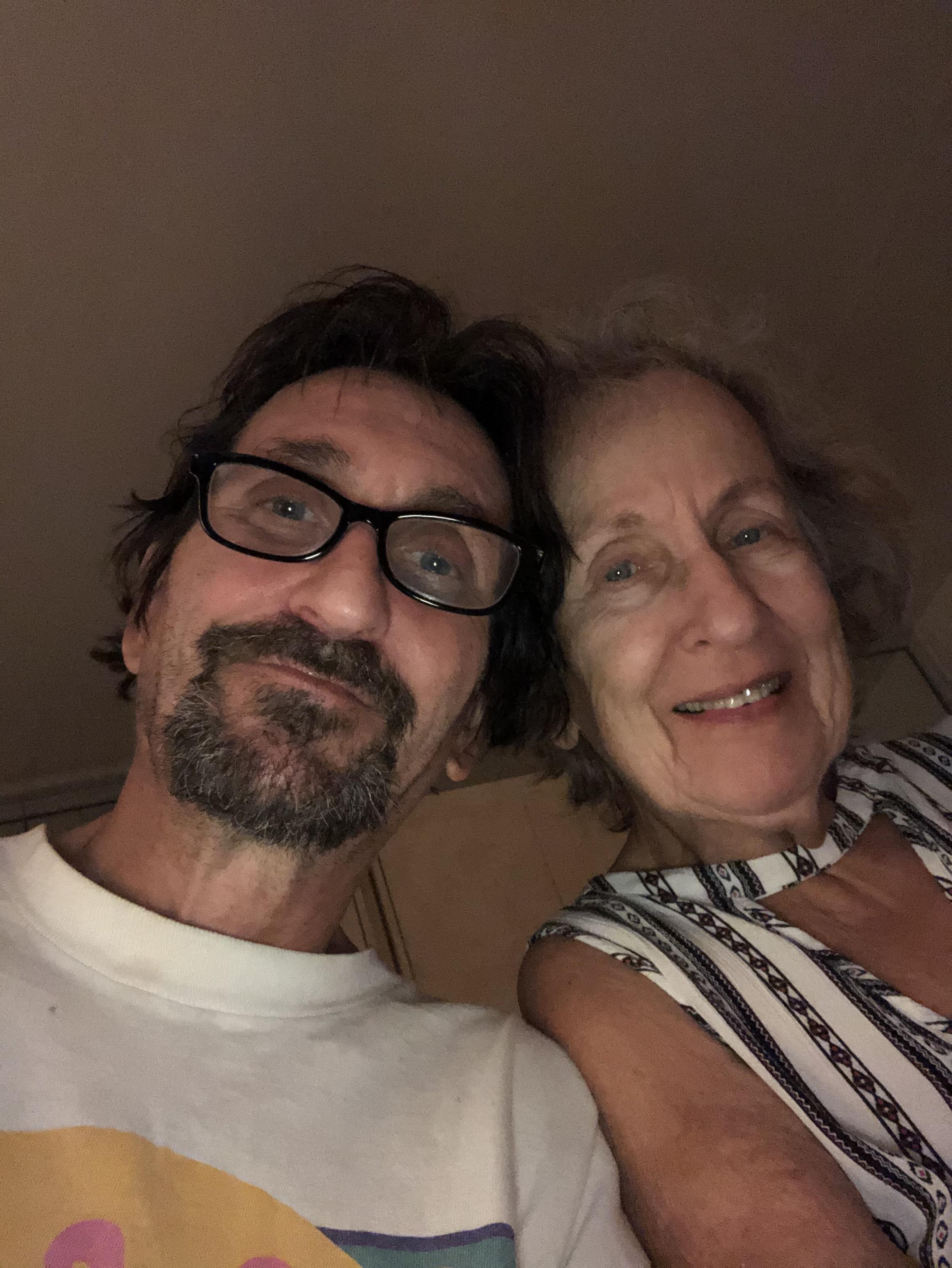 A man and woman taking a selfie