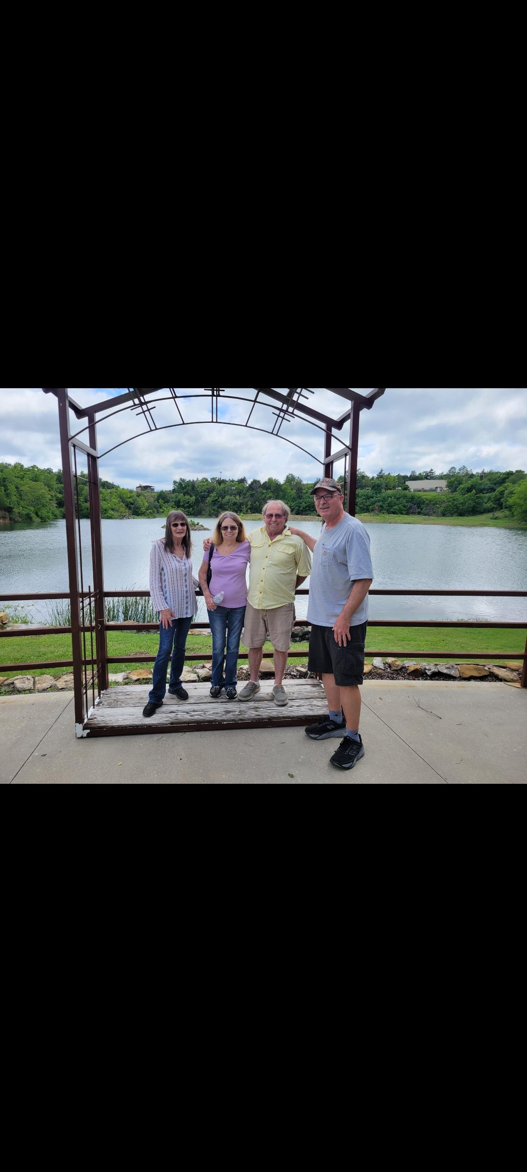A group of people standing on a platform