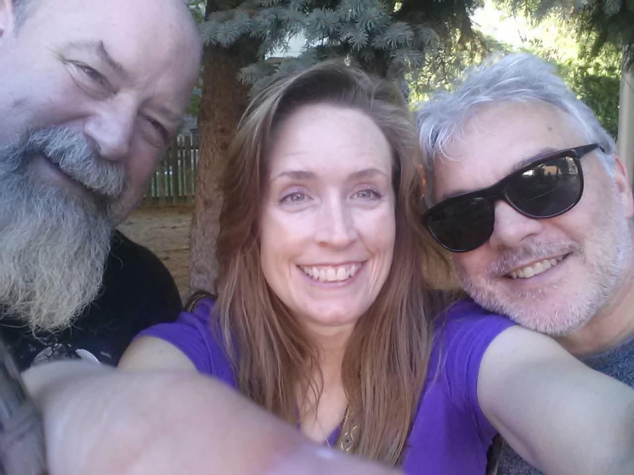 A group of people taking a selfie