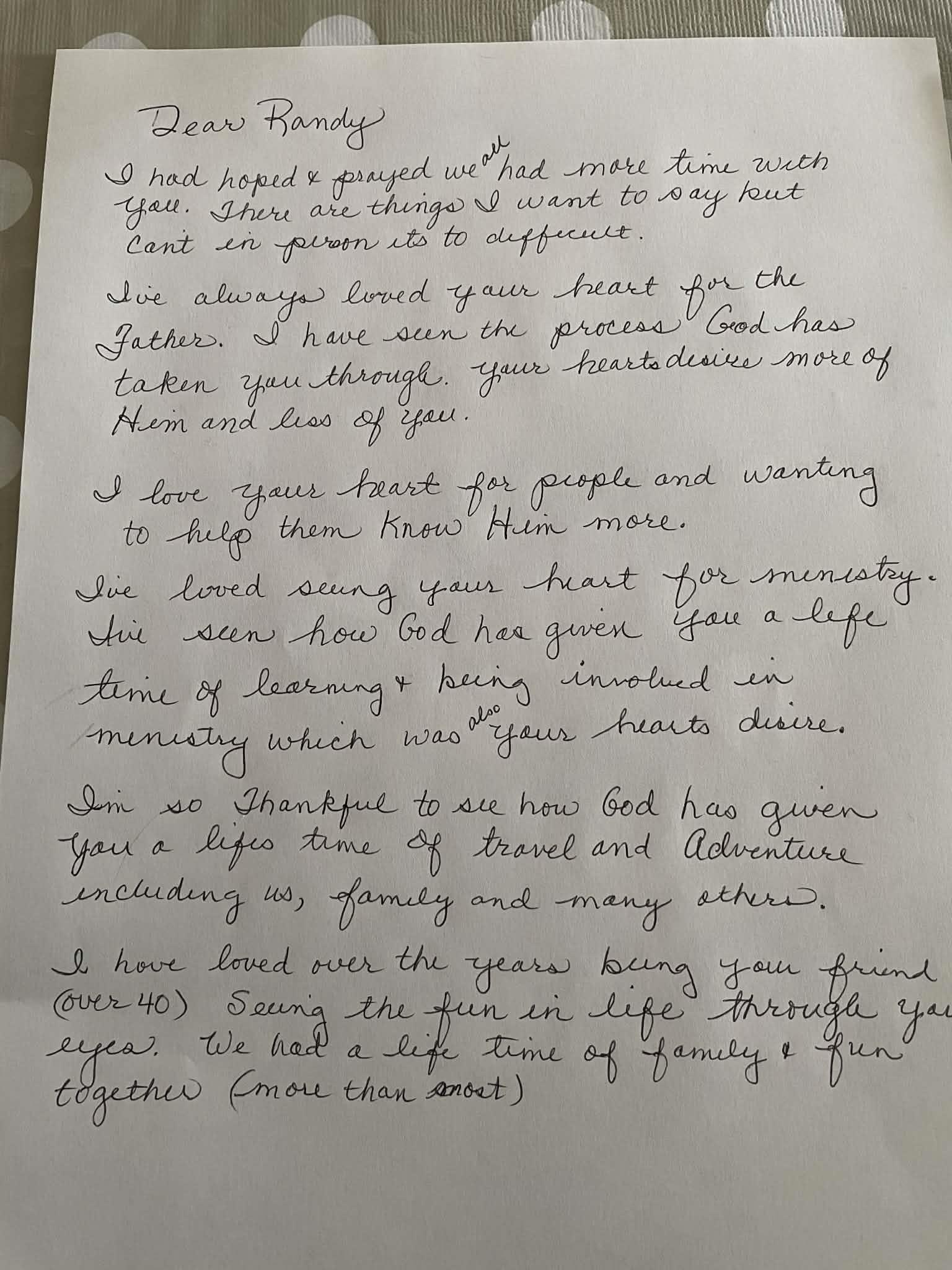 A letter to a man
