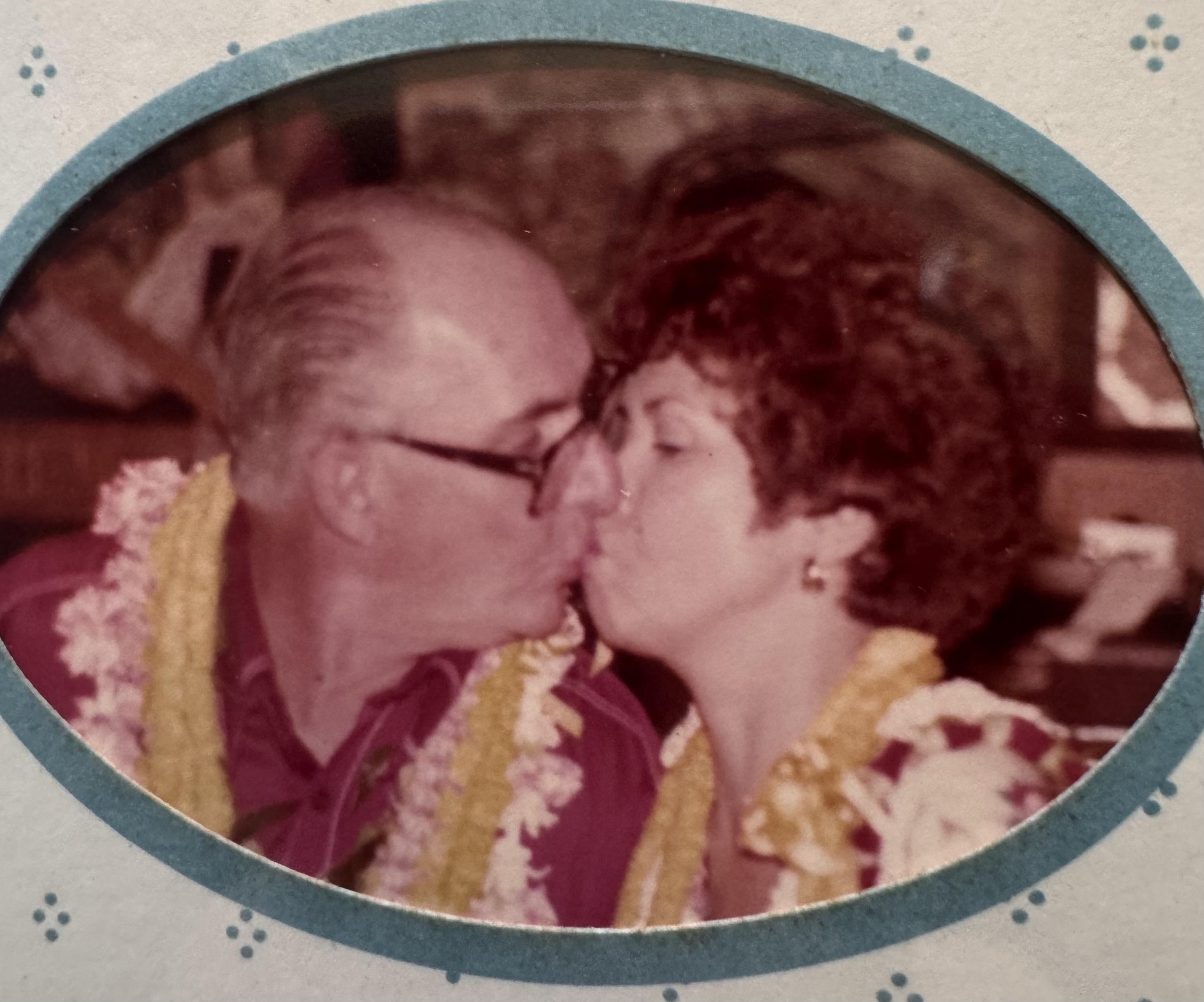 A man and woman kissing