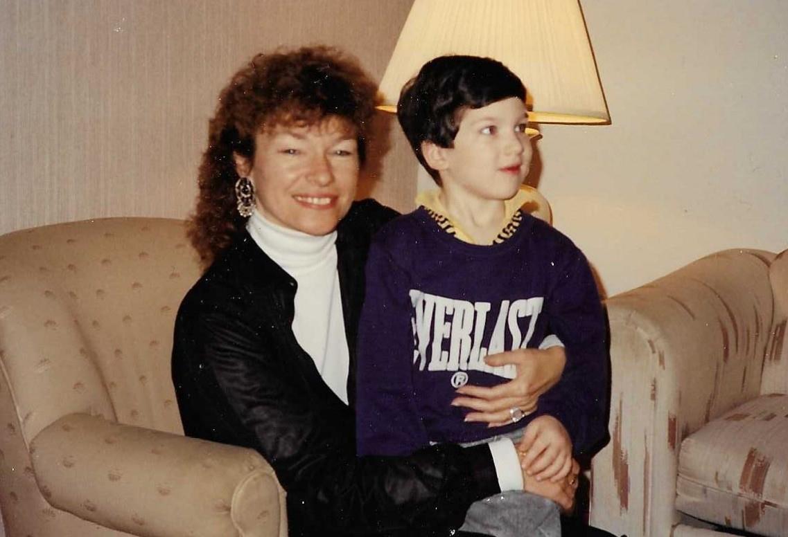 A woman holding a child