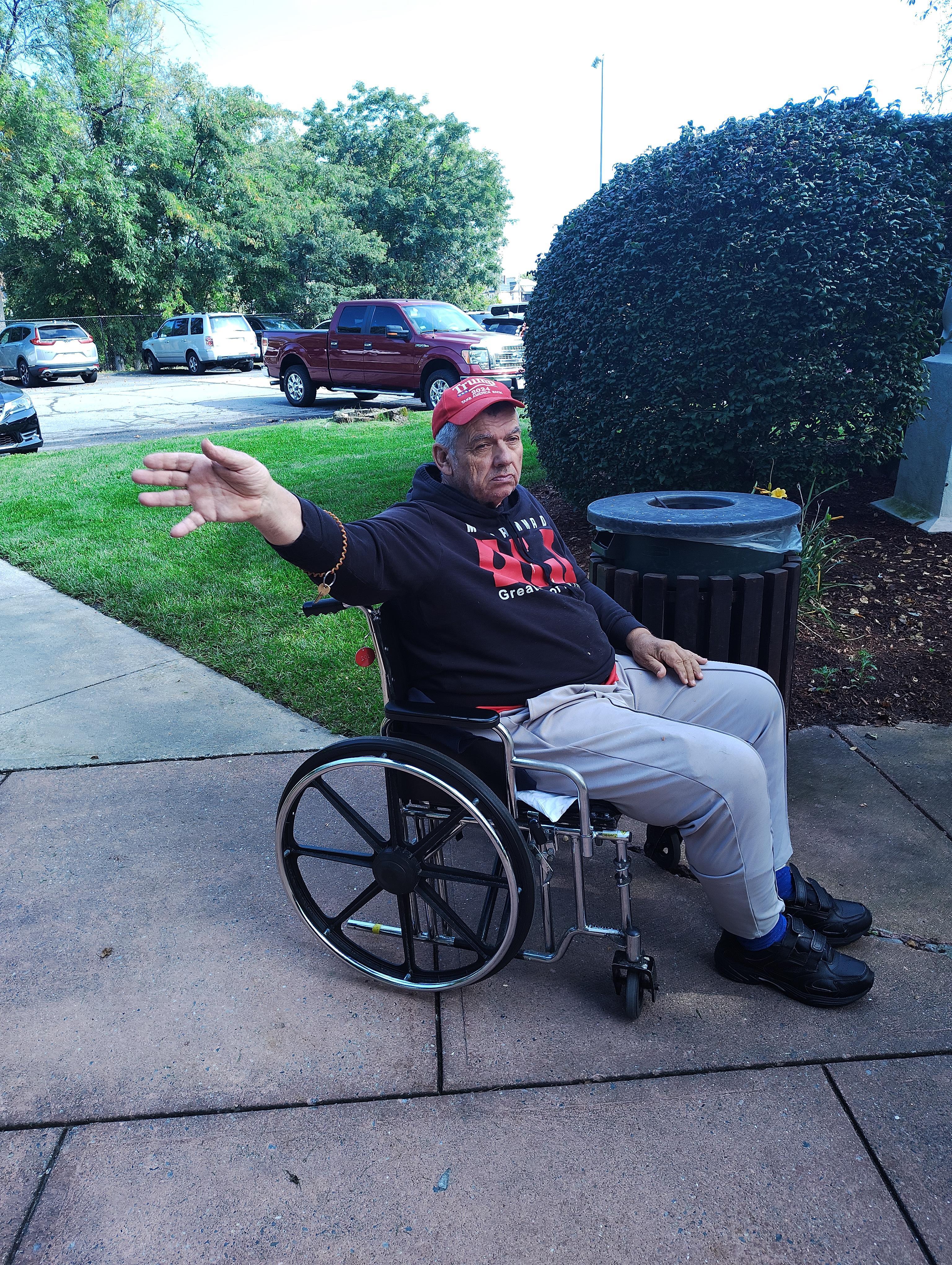 A man in a wheelchair