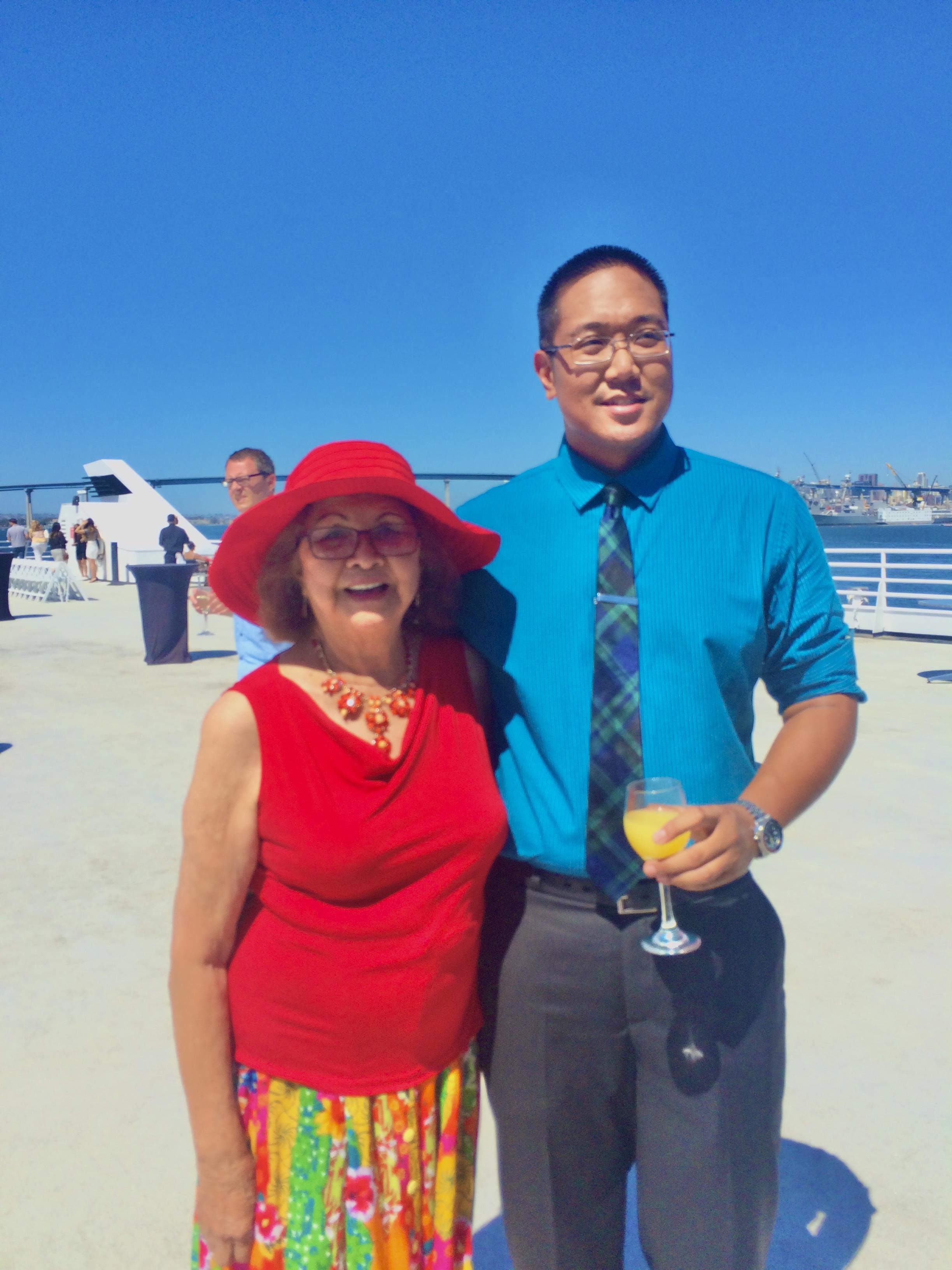 A man and woman posing for a picture