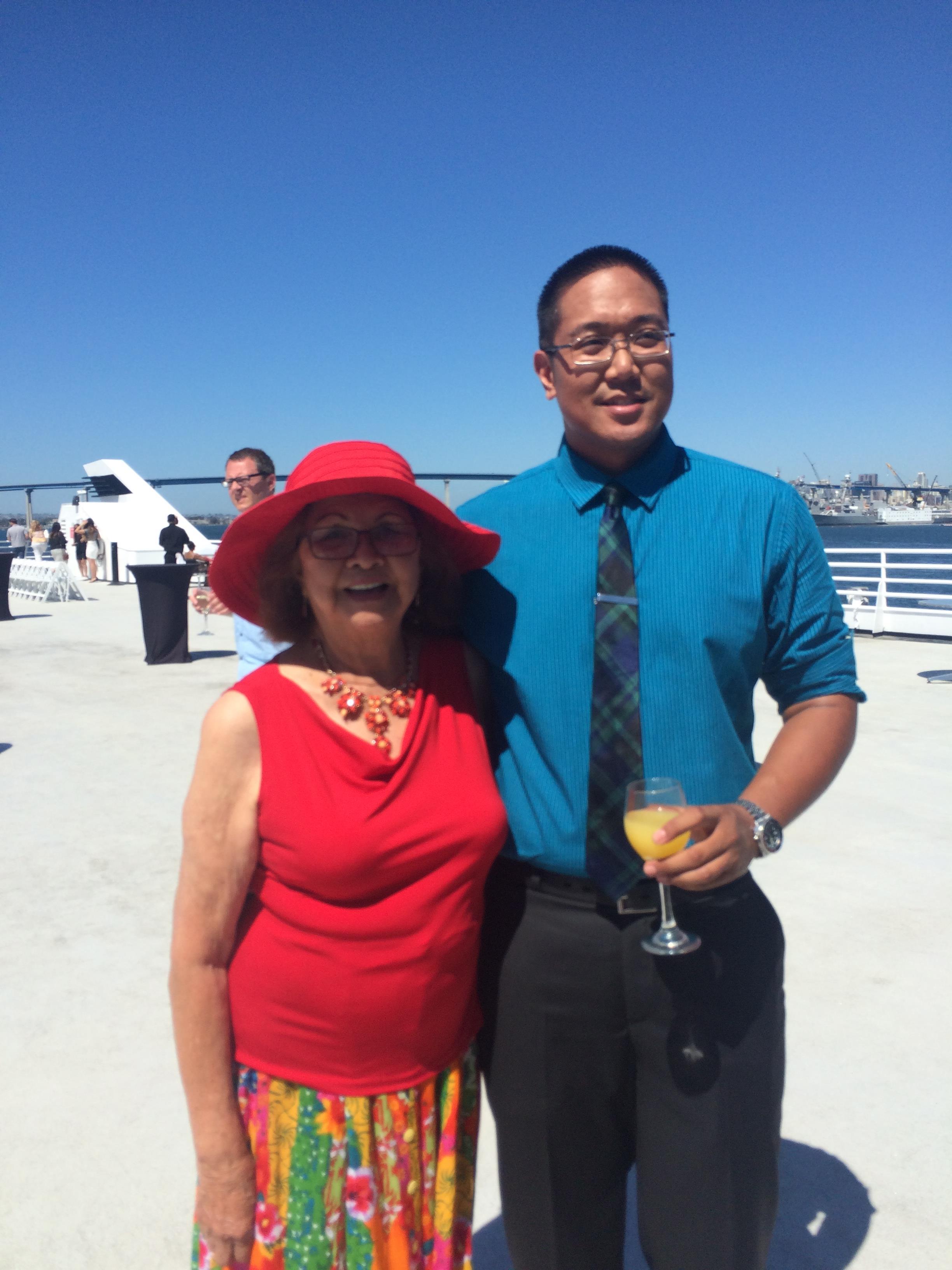 A man and woman posing for a picture