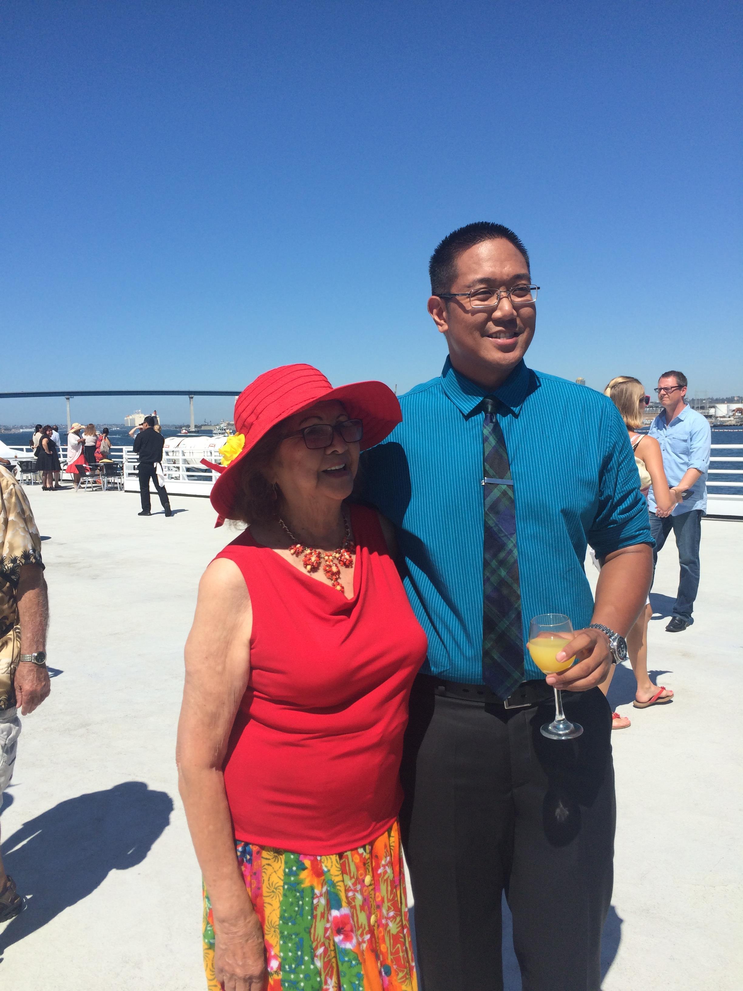 A man and woman posing for a picture