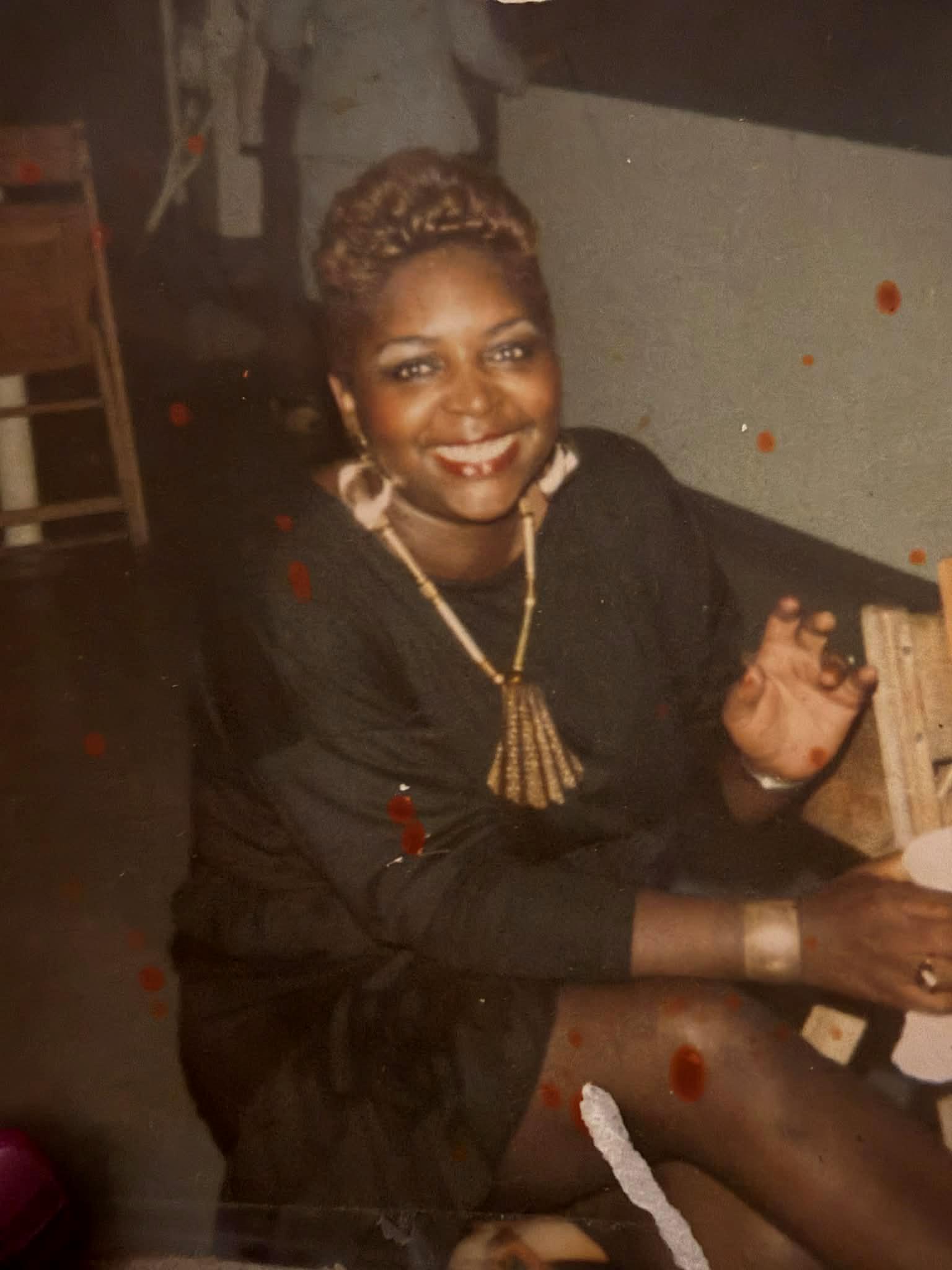 A woman sitting on a couch