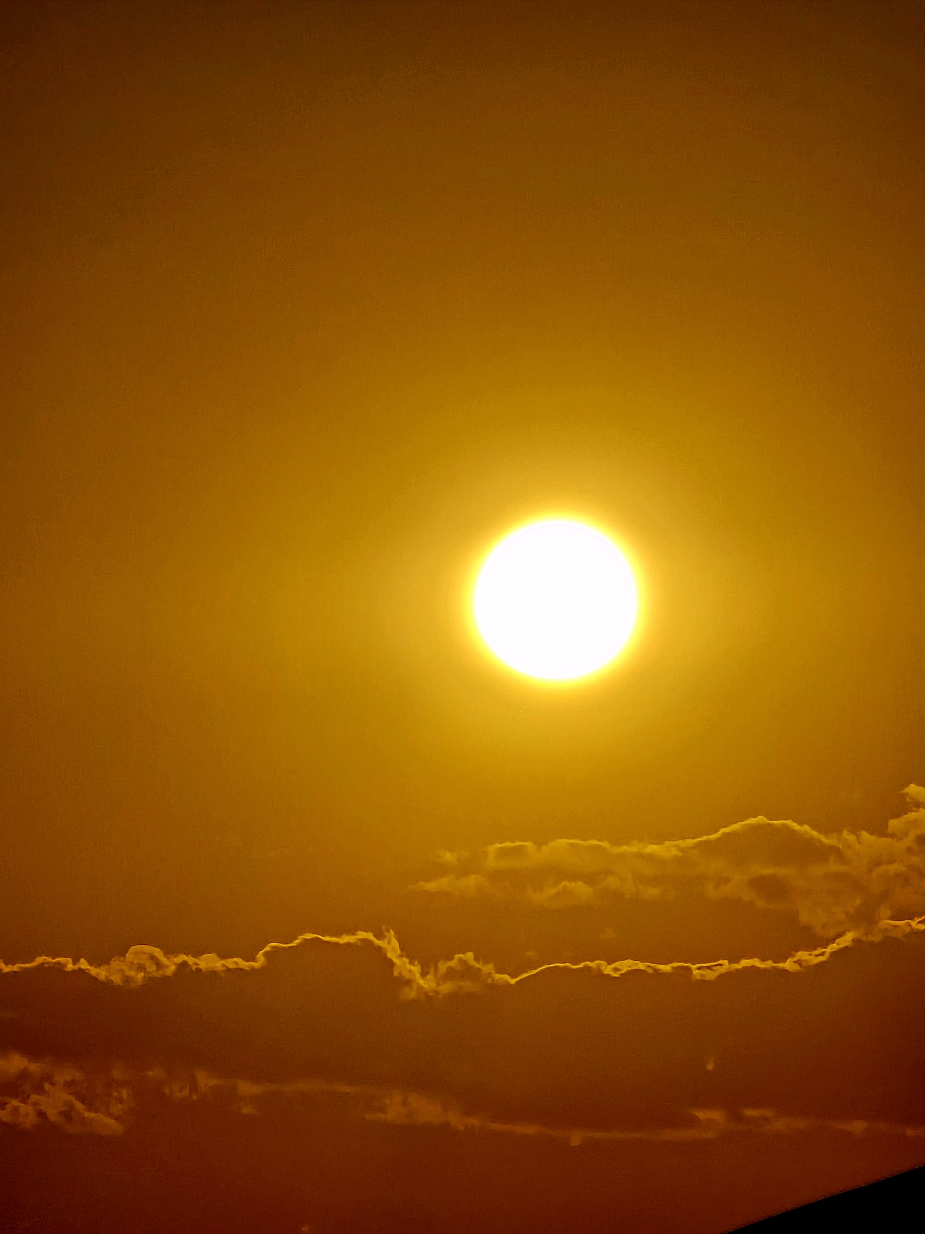 A bright sun in the sky