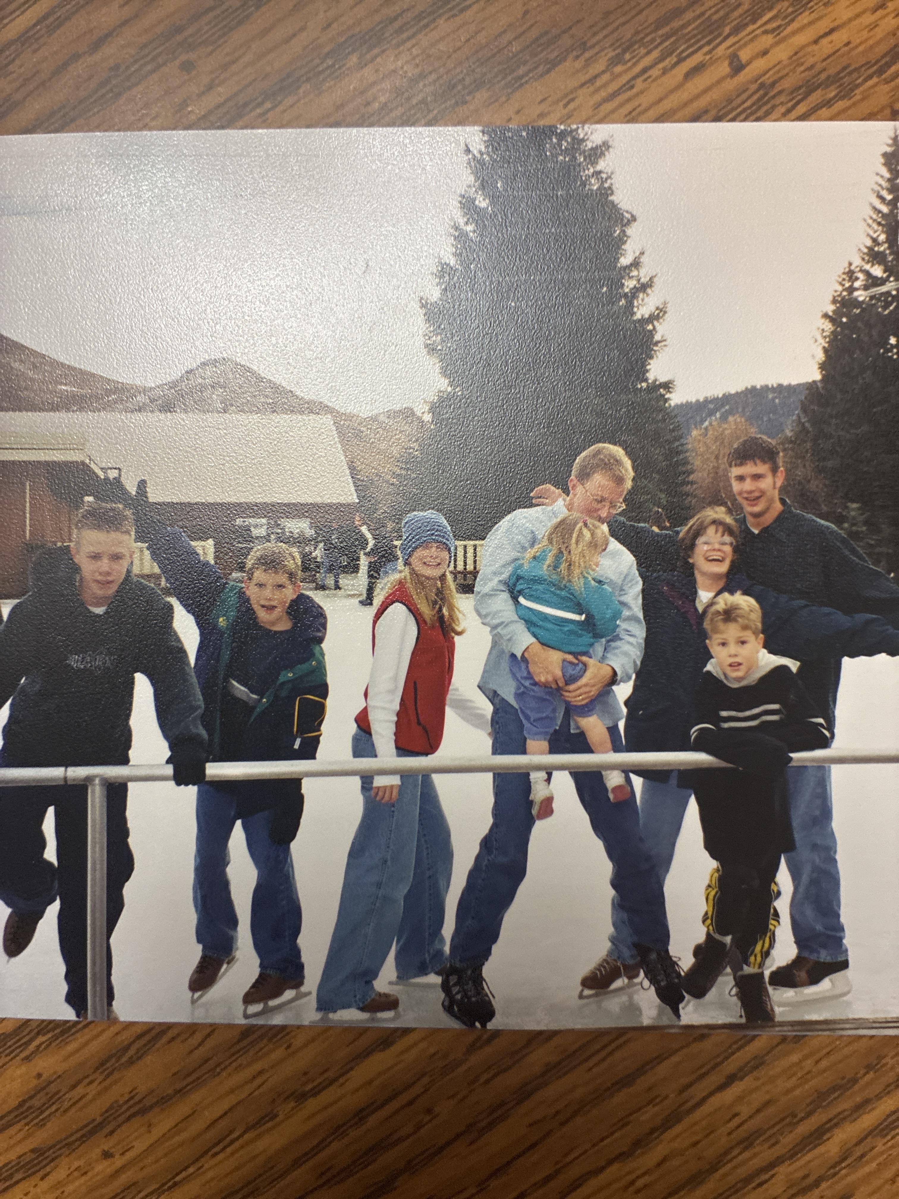 A group of people on ice