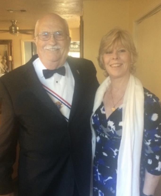 A man and woman standing together