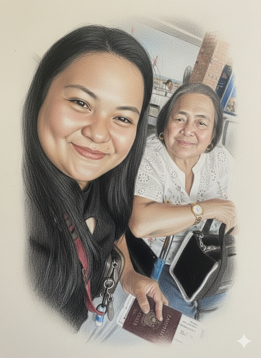 A woman taking a selfie with another woman