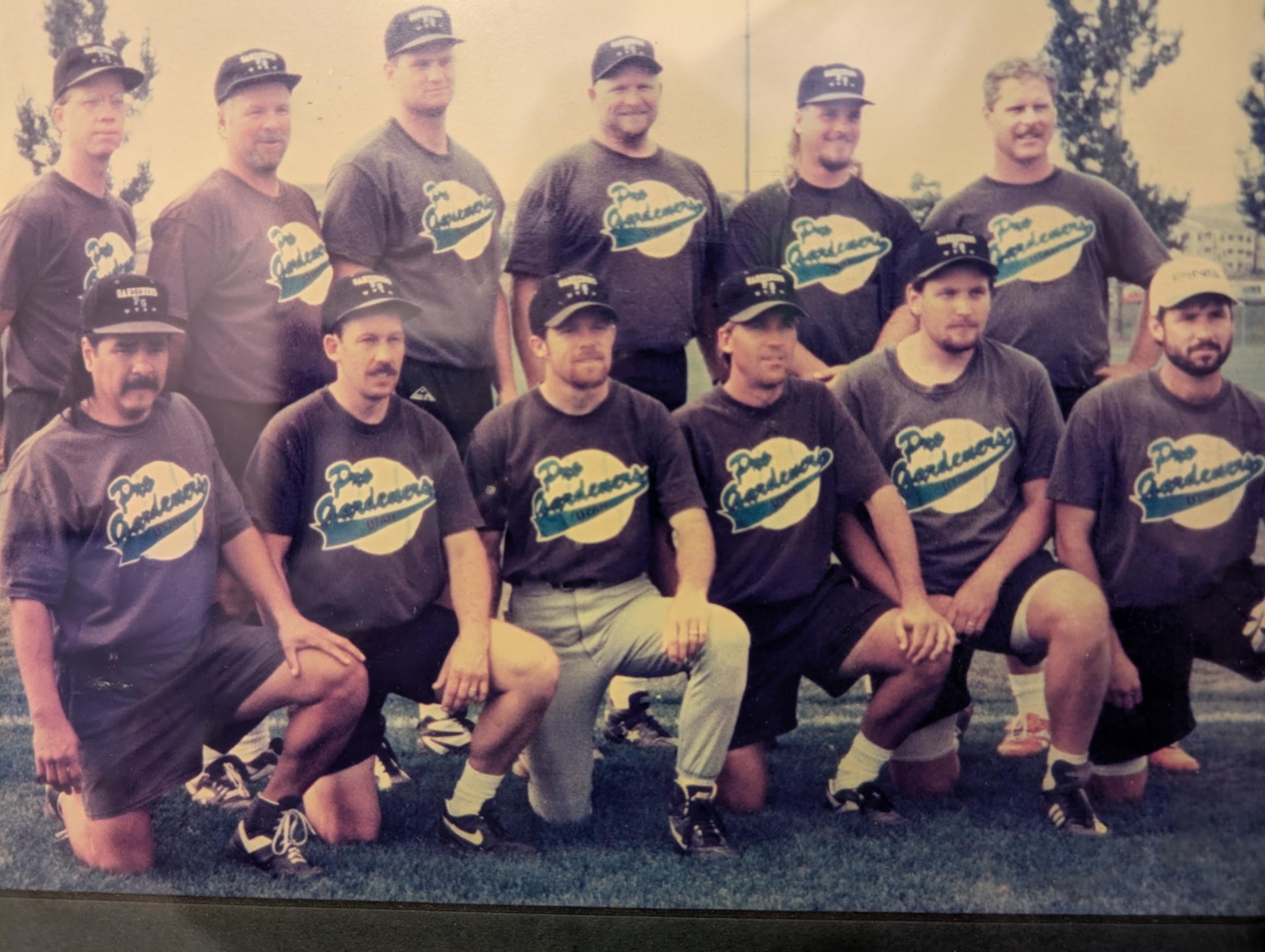 A group of men in baseball uniforms