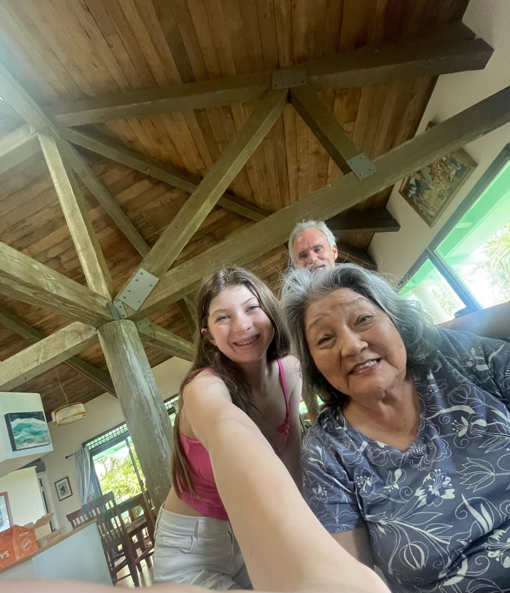 A group of people taking a selfie