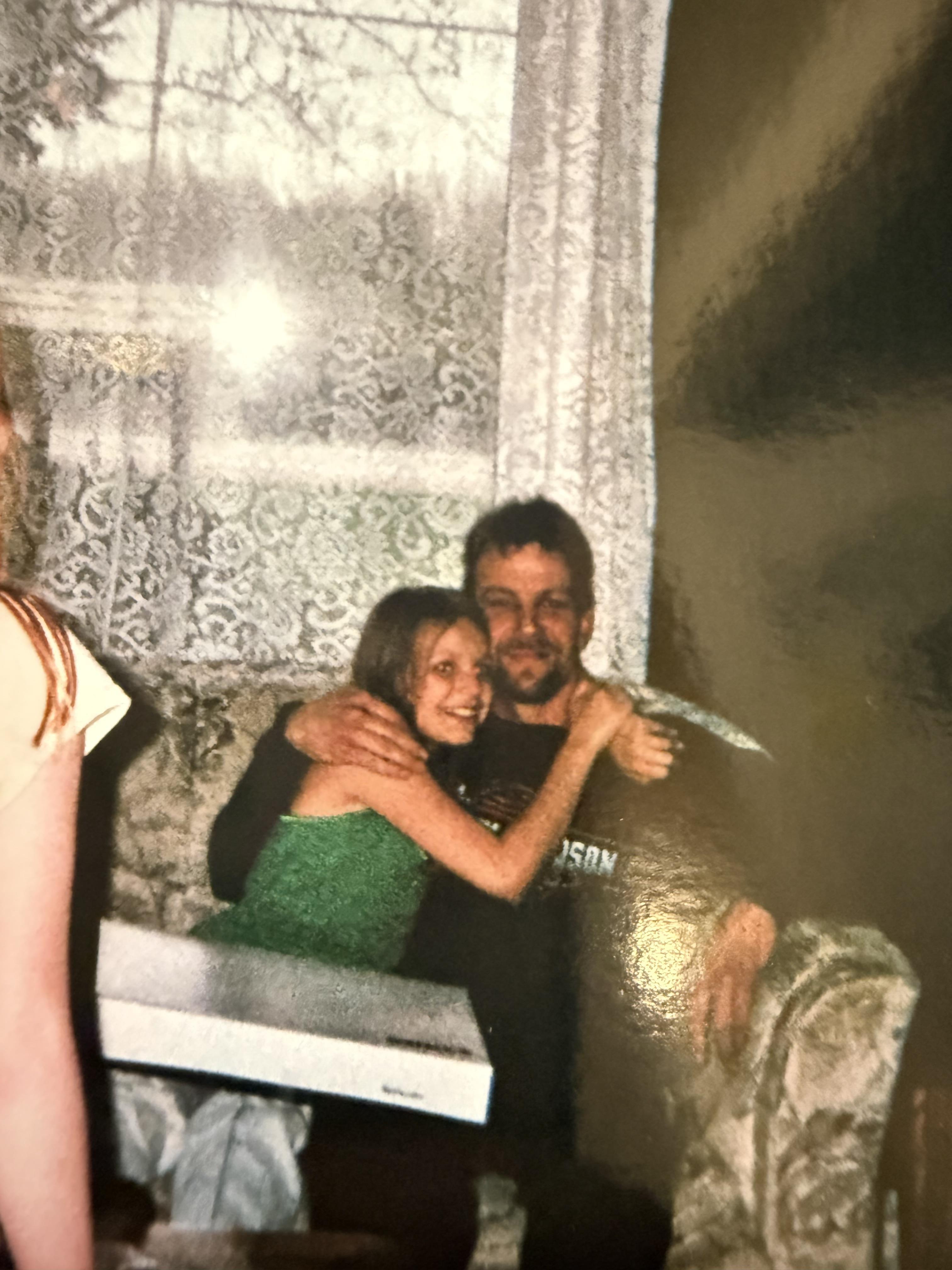 A man and woman hugging