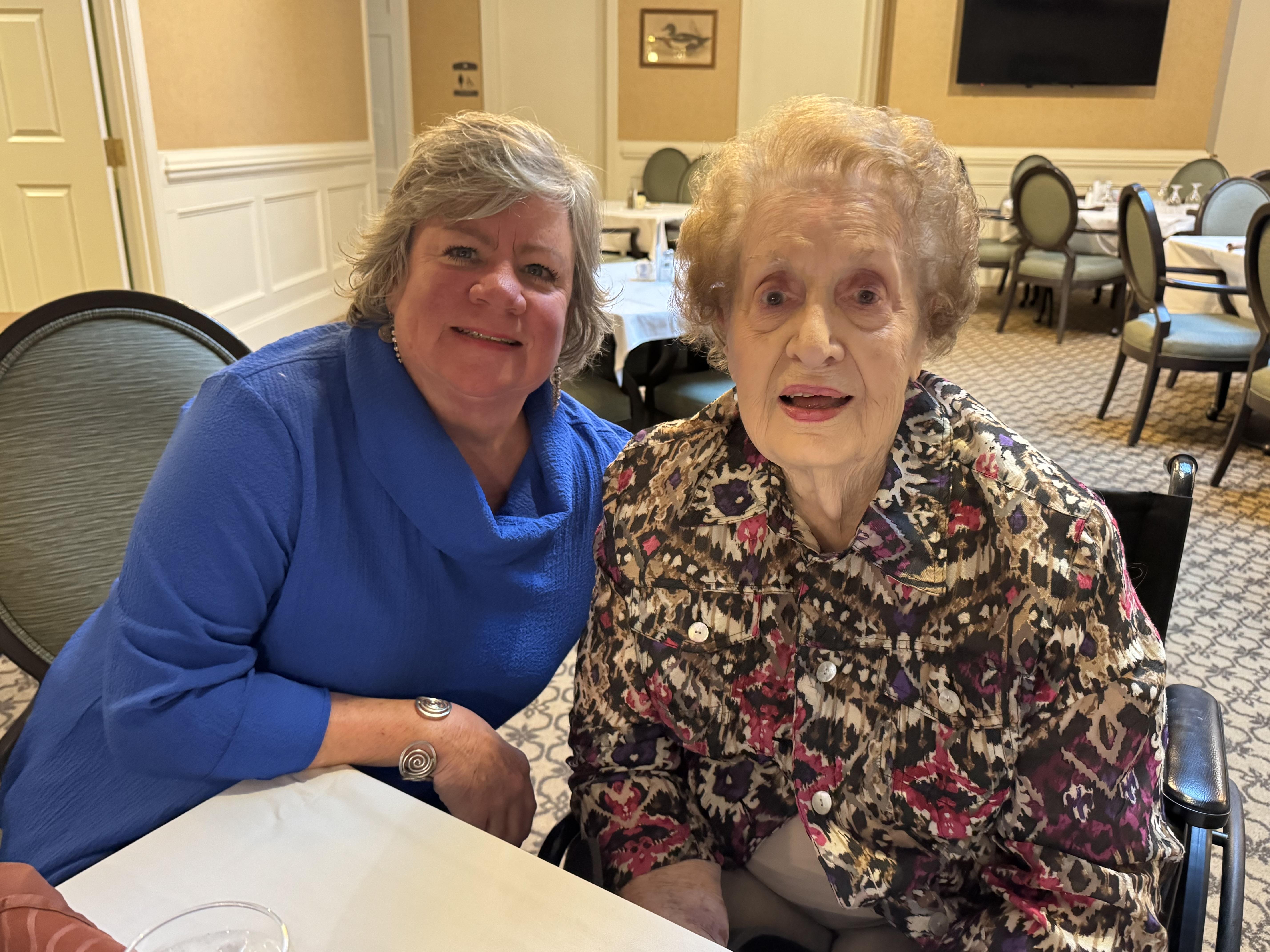 Two women sitting at a table