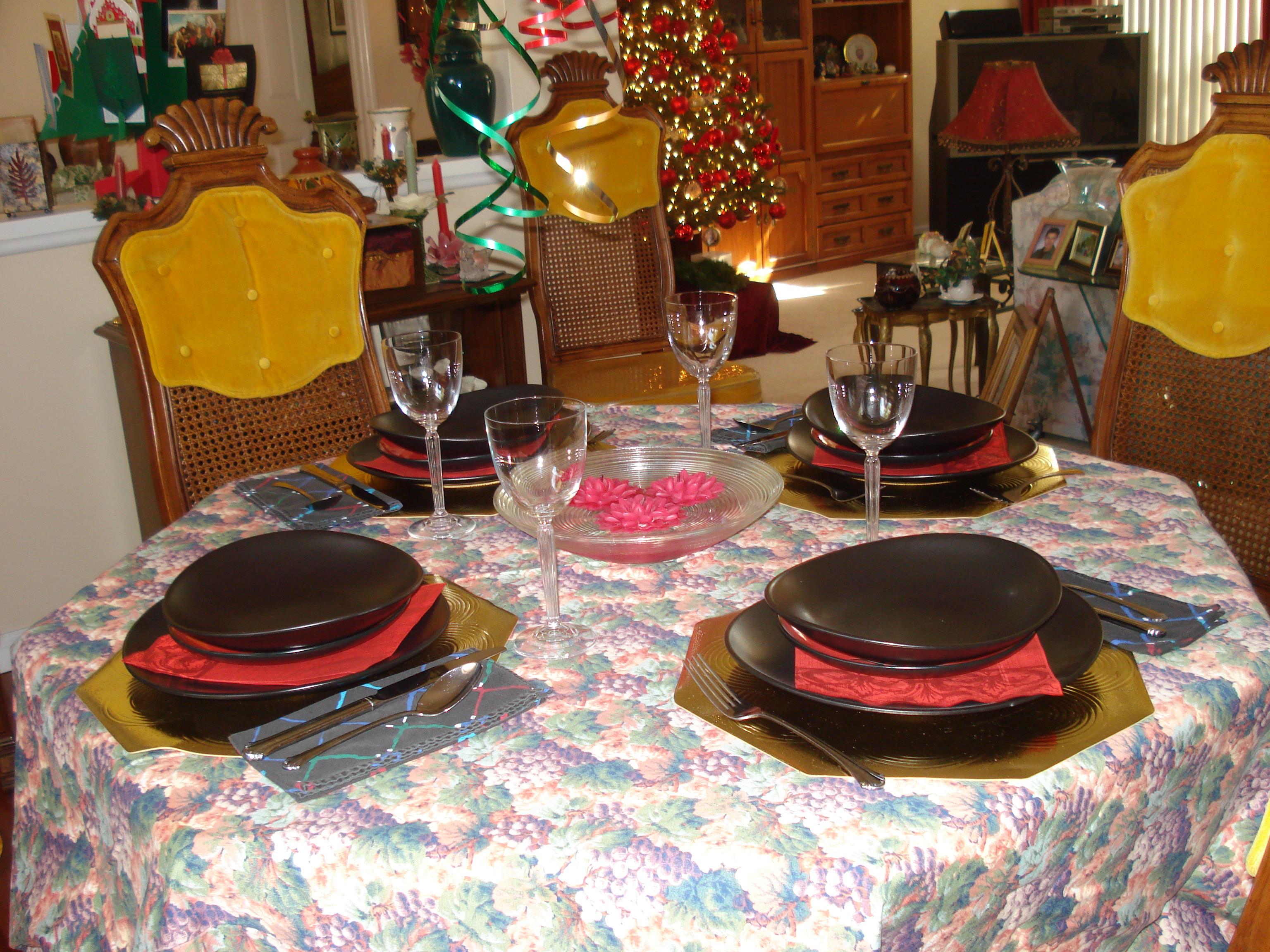 A table set for a dinner party